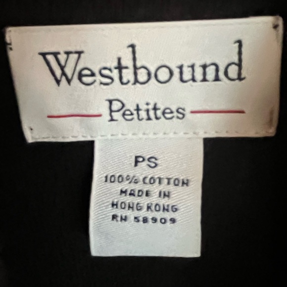 Westbound Petites Small Black & White v Pattern Sweater - Picture 2 of 2